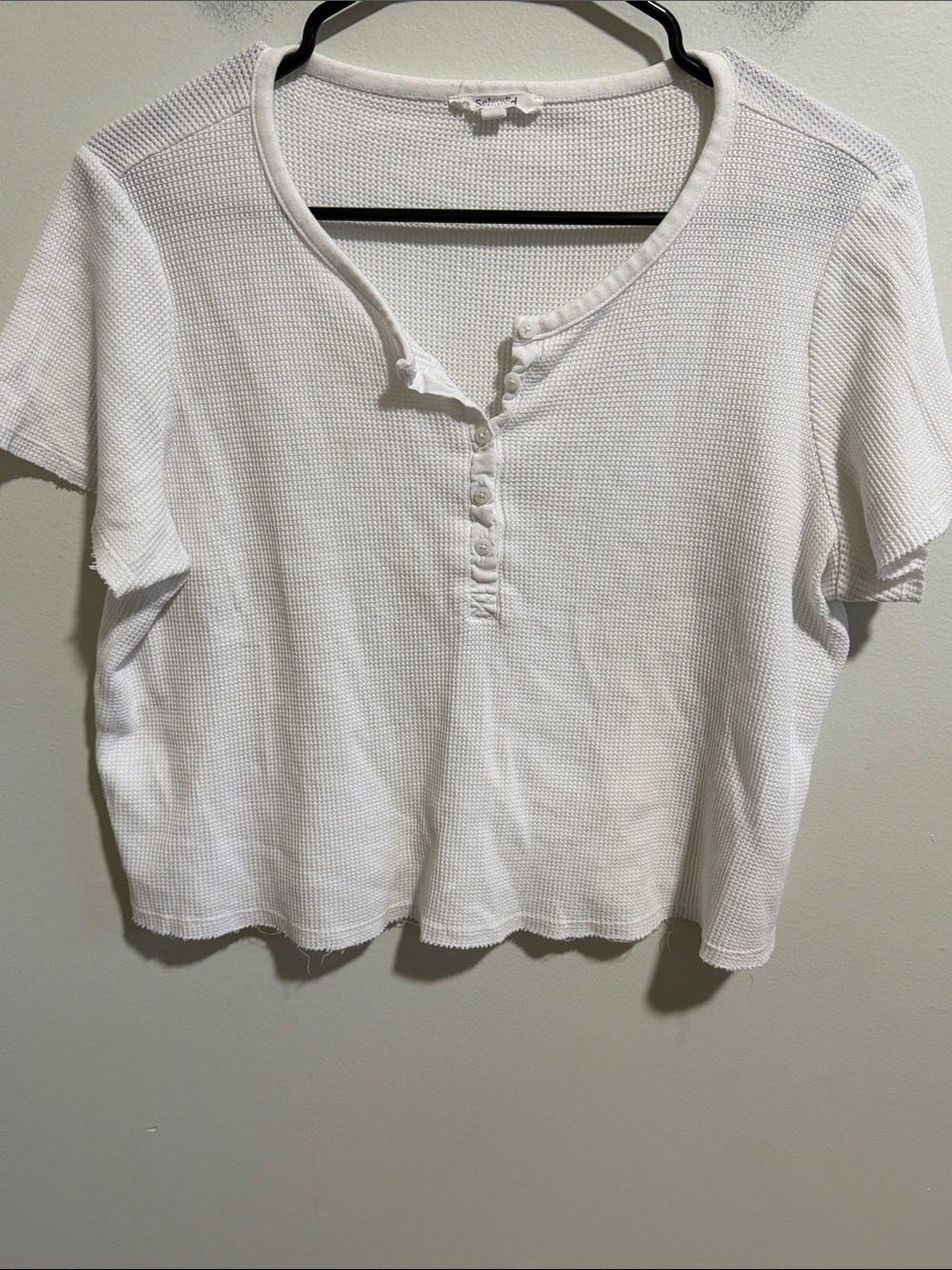 Splendid Waffle Knit Crop Top Size Large